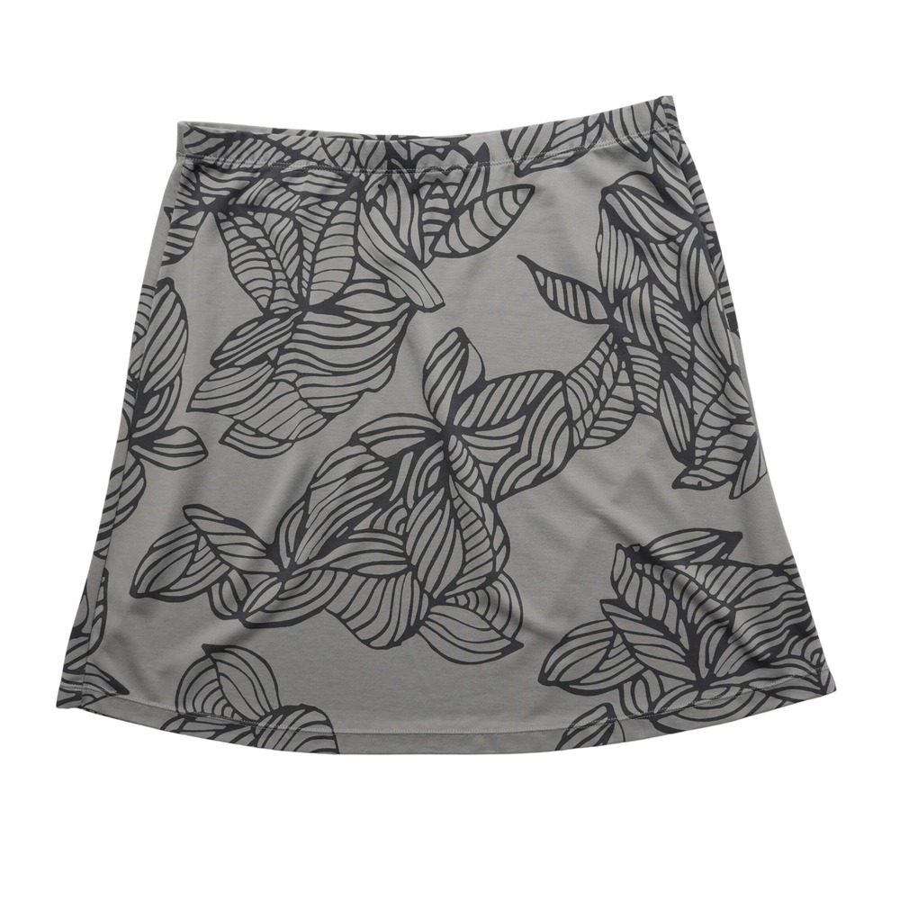 White Sierra Skirt Women Medium Gray Floral Elastic Waist Performance Activewear